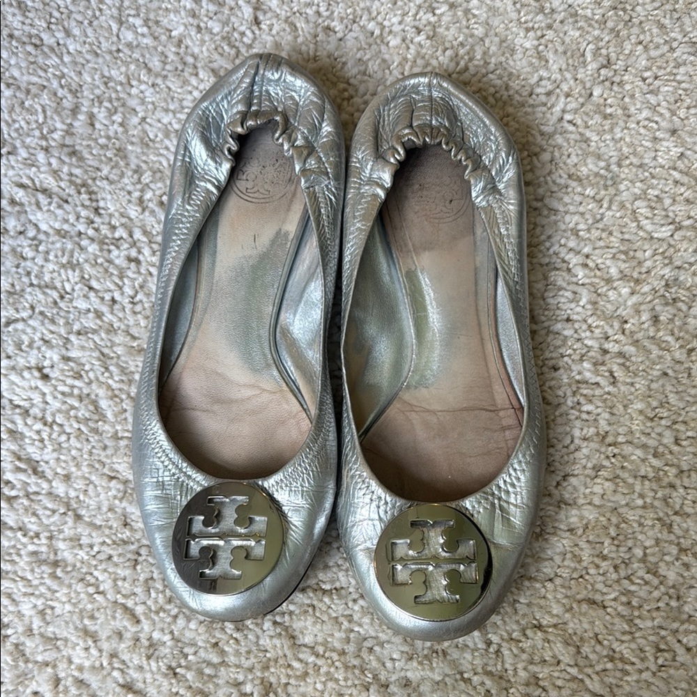 Tory Burch Silver Flats